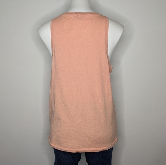 ✨3/$15 J Crew Factory peach cream floral embroidered tank top L - Picture 4 of 7